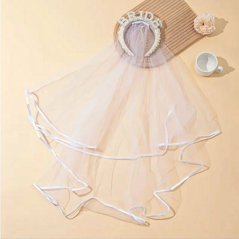 Diadema con perlas para despedida de soltera