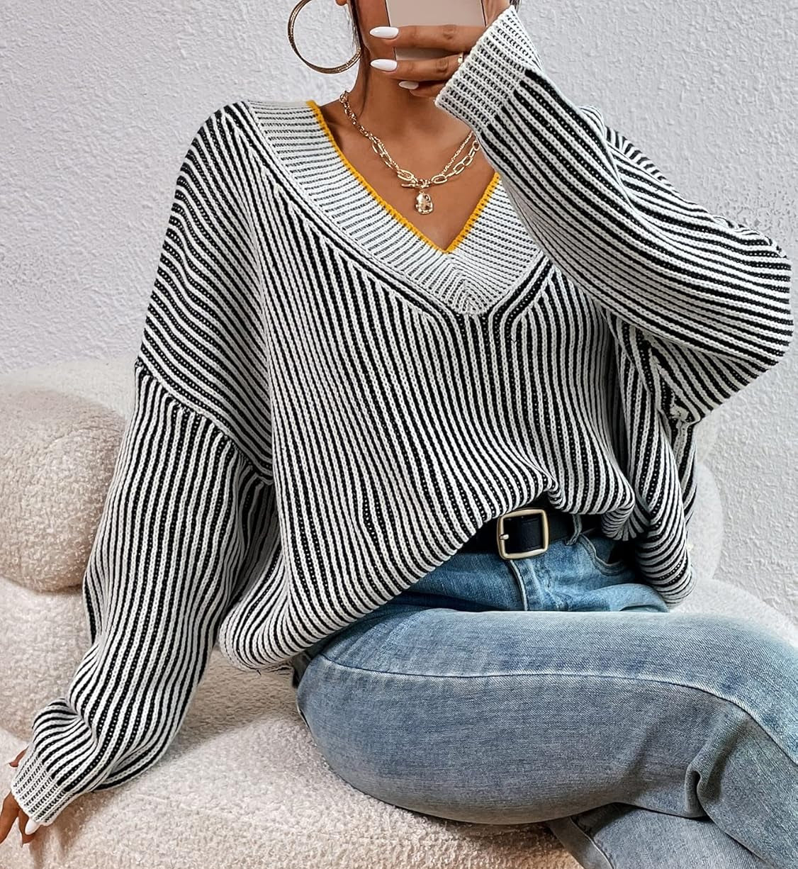 Sweater cuello V