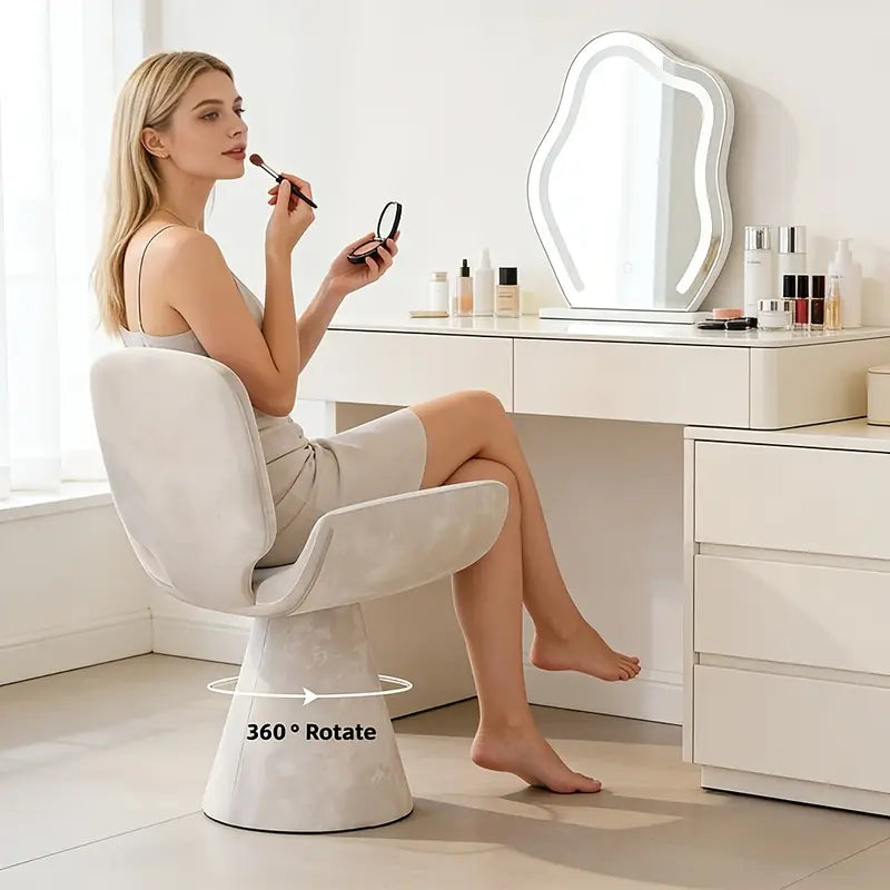 Silla giratoria 360° tapizada con respaldo