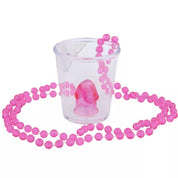 Vaso rosa para shot con collar