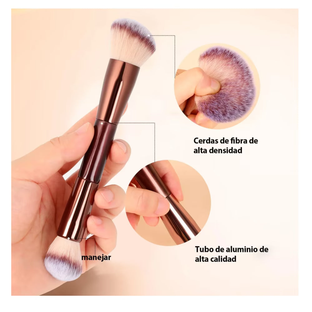 Set de 2 brochas doble punta de maquillaje