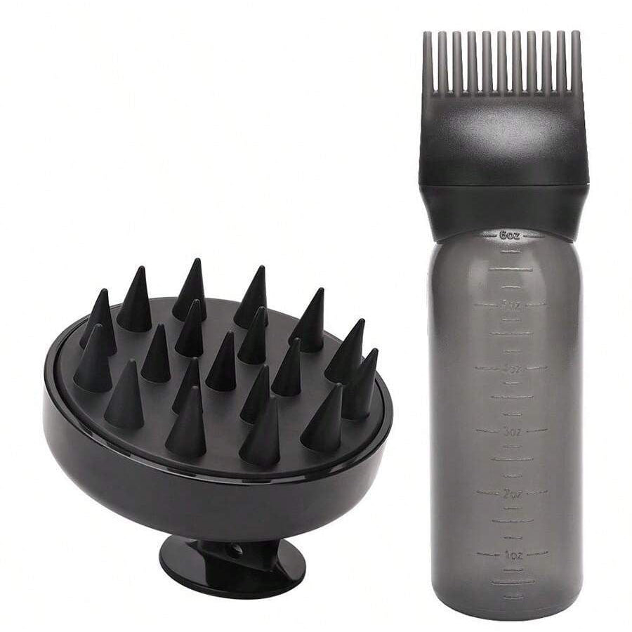 Set de  botella y cepillo masajeador anticaspa