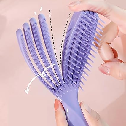 Mini cepillo desenredante flexible para cabello