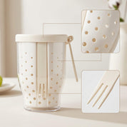 Set de recipiente pequeño y mediano con escurridor y cubiertos