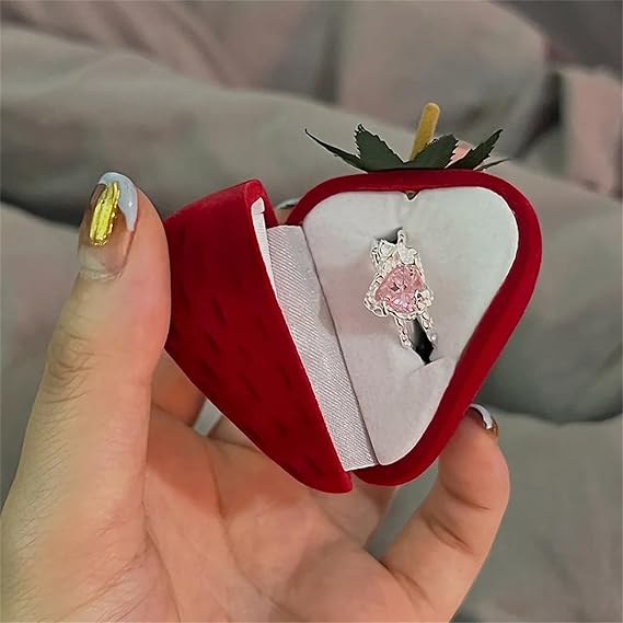 Estuche para joyería en forma de fresa