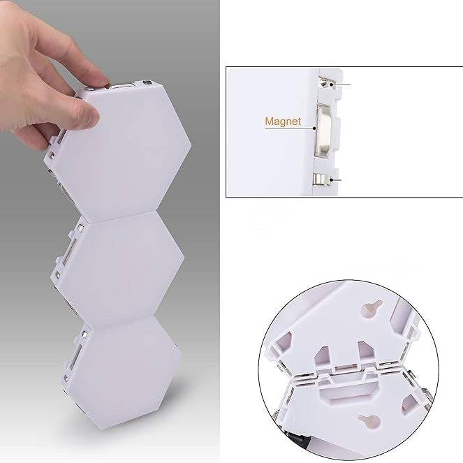 Lampara de 10 hexagonales de pared