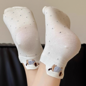 Calcetas tobilleras con bordado de perrito - Dressygt