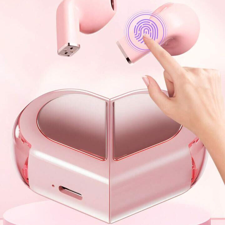 Audífonos inalámbricos en forma de corazón
