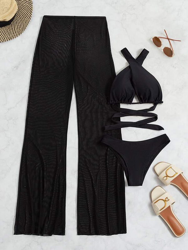 Traje de baño de tres piezas