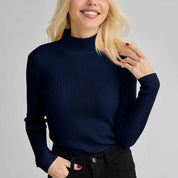 Blusa de cuello alto y manga larga