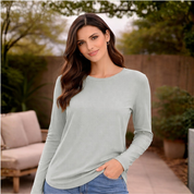 Blusa acanalada manga larga - Dressygt