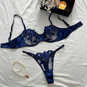 Conjunto de lencería de encaje floral