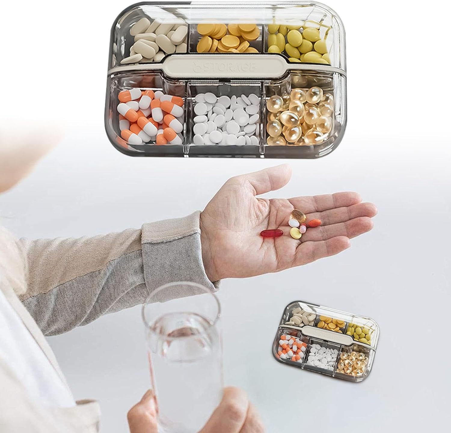 Pastillero organizador portátil