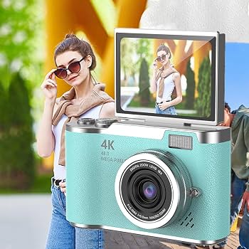 Cámara digital 4K con pantalla abatible