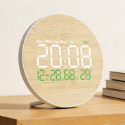 Reloj digital multifuncional con acabado tipo bambú