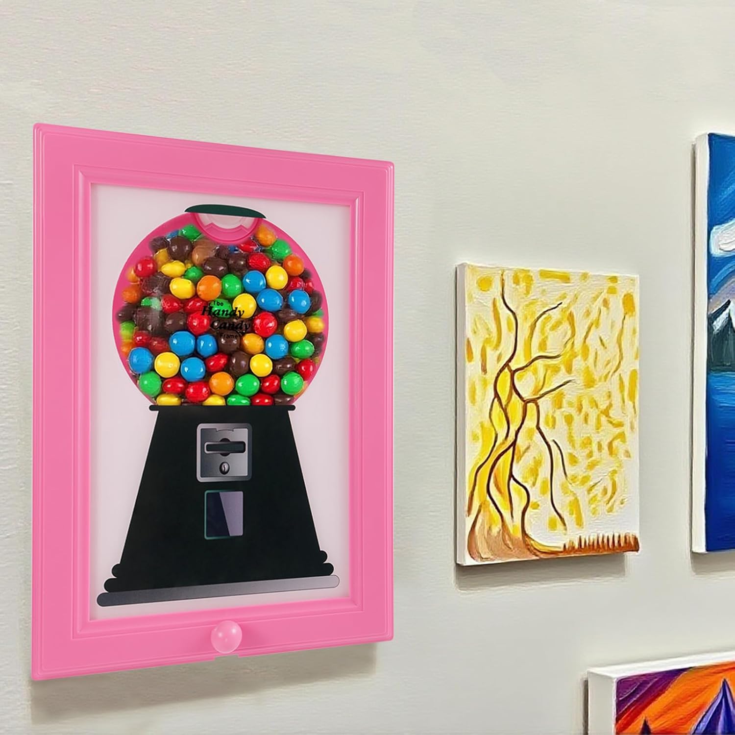 Cuadro dispensador de dulces retro para pared