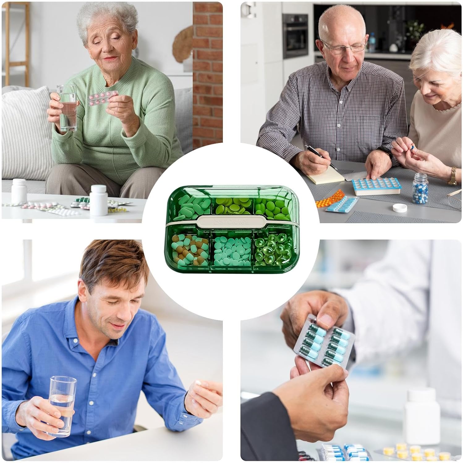 Pastillero organizador portátil