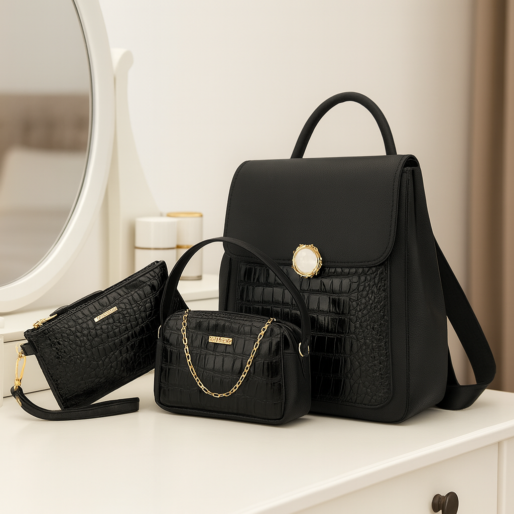 Set de Mochila con bolsos para dama