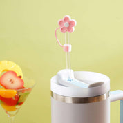 Protector de pajilla con diseño de flor