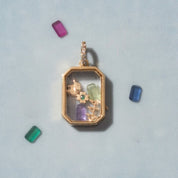 Charm de gema para relicario personalizable