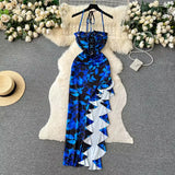 Vestido estampado con abertura