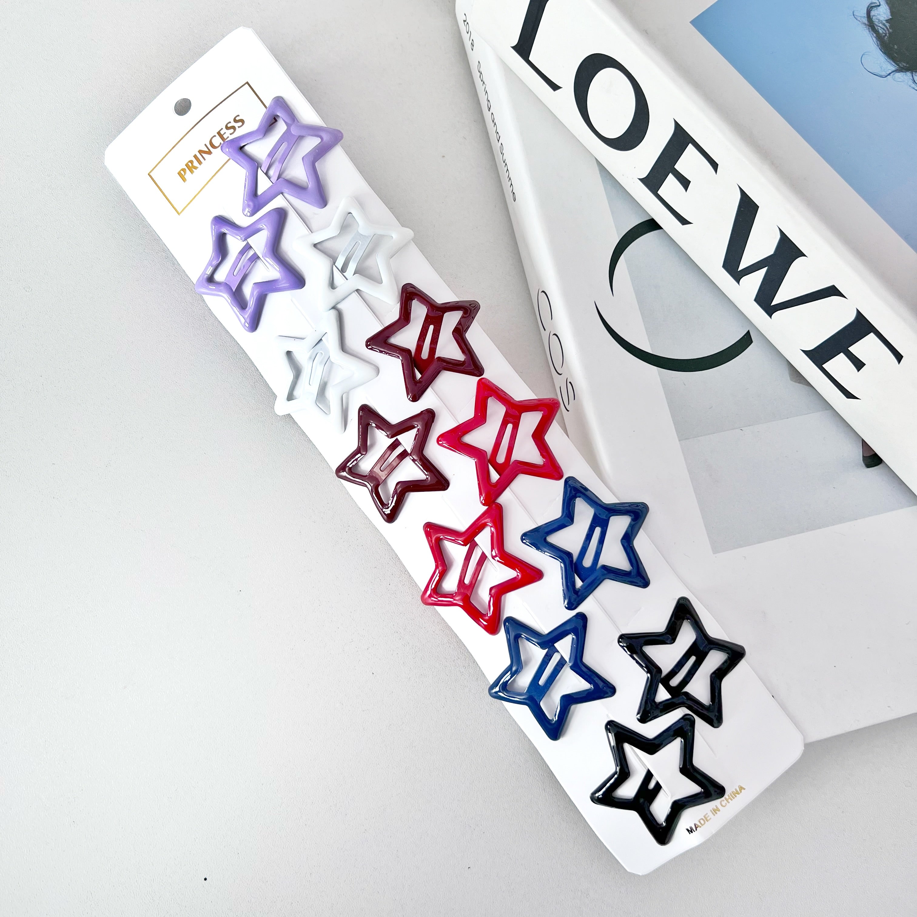 Set de 12 ganchos para cabello en forma de estrella