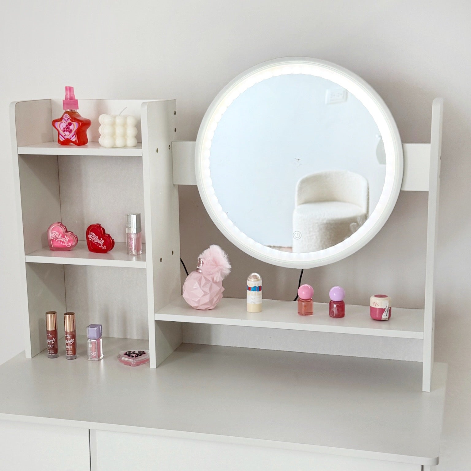 Vanity organizador con luz y espejo - Dressygt