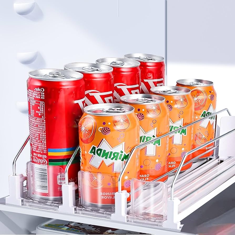 Organizador dispensador triple de bebidas para refrigerador