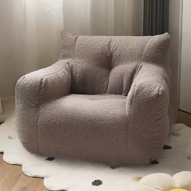 Sillón puff de felpa acolchado