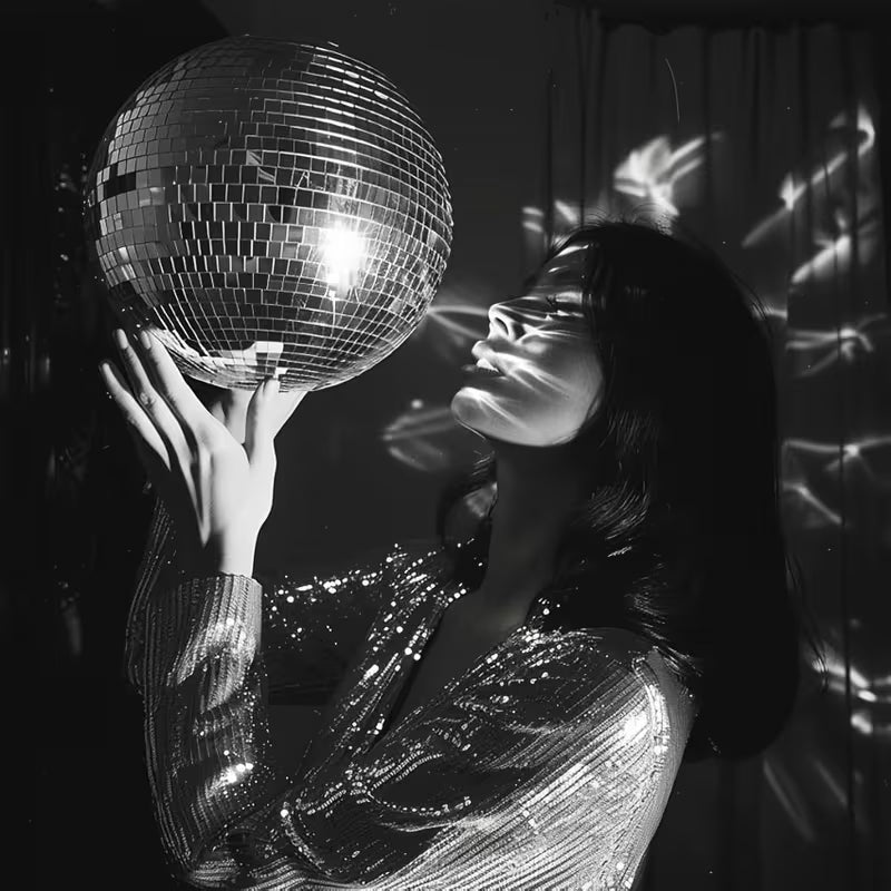 Bola disco plateada decorativa