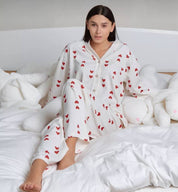 Pijama manga larga de corazones