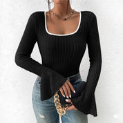 Blusa manga larga con vuelos - Dressygt