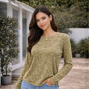 Blusa acanalada manga larga - Dressygt