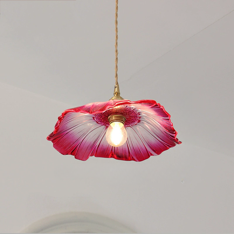 Lámpara grande colgante de flor