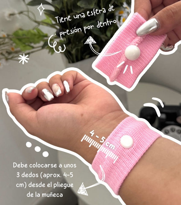 Banda de muñeca para prevenir nauseas