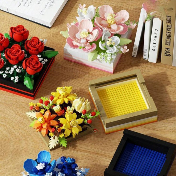 Bloques de construcción de caja de flores