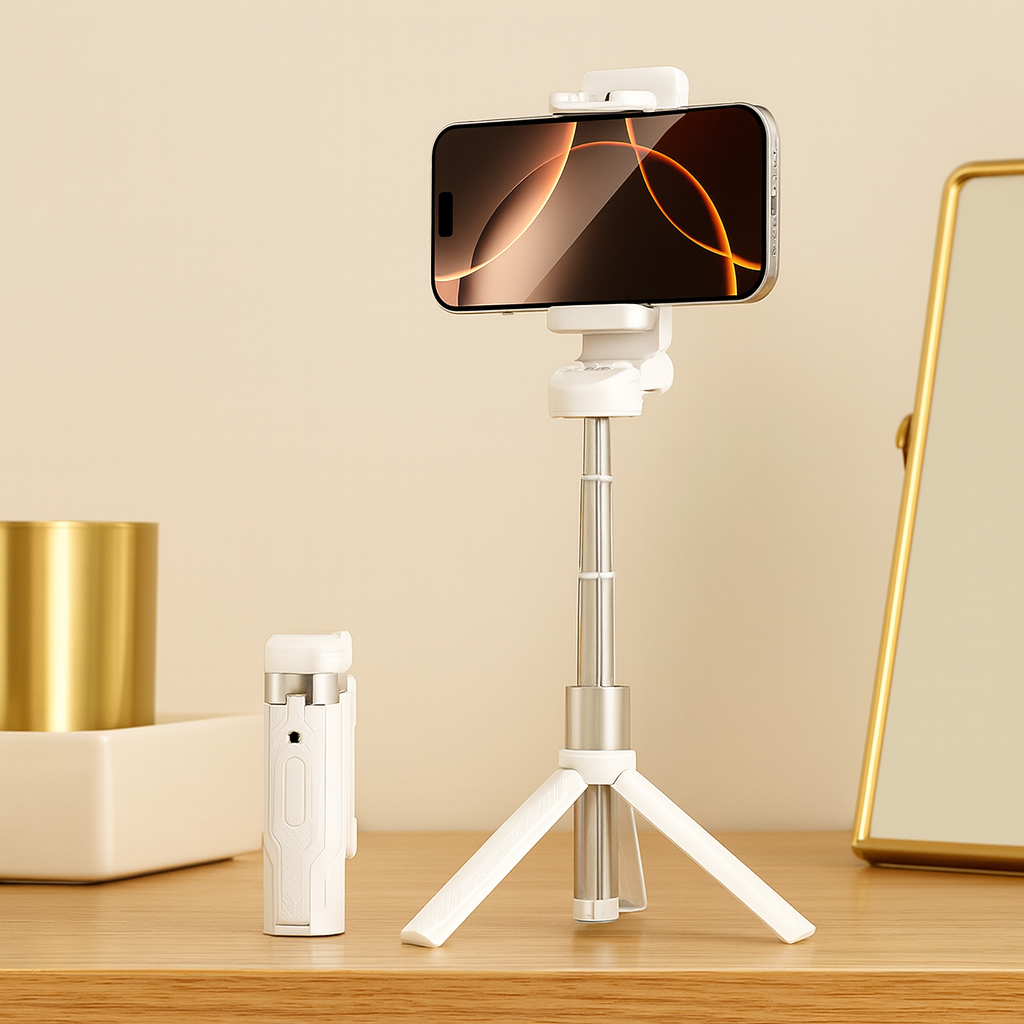 Trípode selfie stick con control remoto