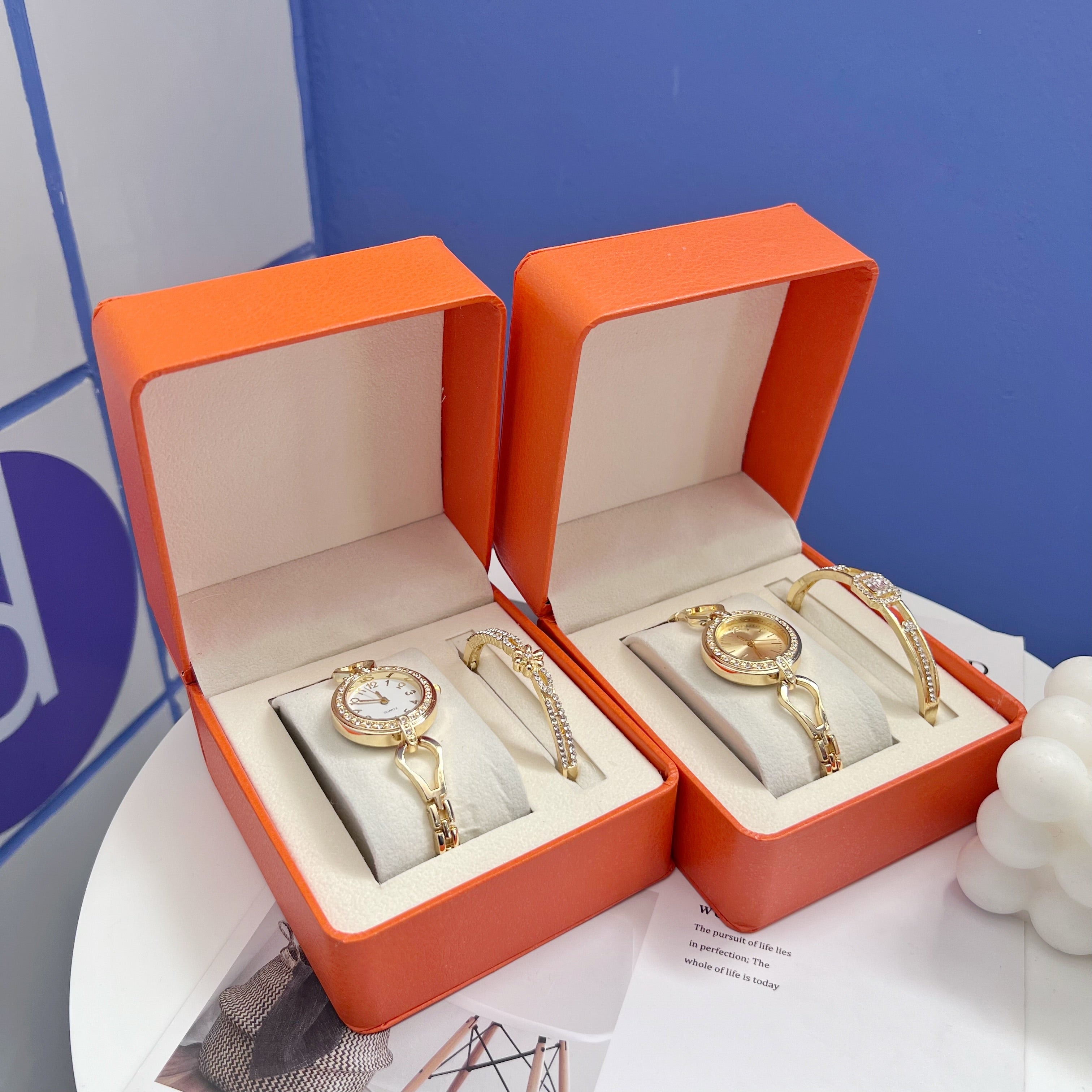 Set de reloj femenino con pulsera