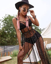 Vestido negro largo transparente - Dressygt