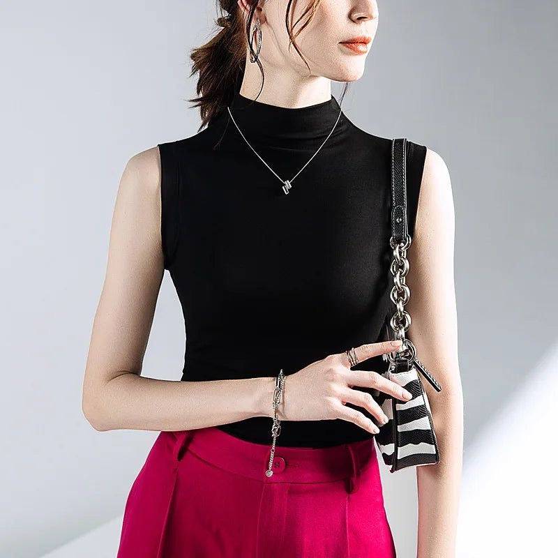 Blusa strech de cuello alto - Dressygt