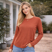 Blusa acanalada manga larga - Dressygt