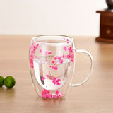 Taza de cristal de flores