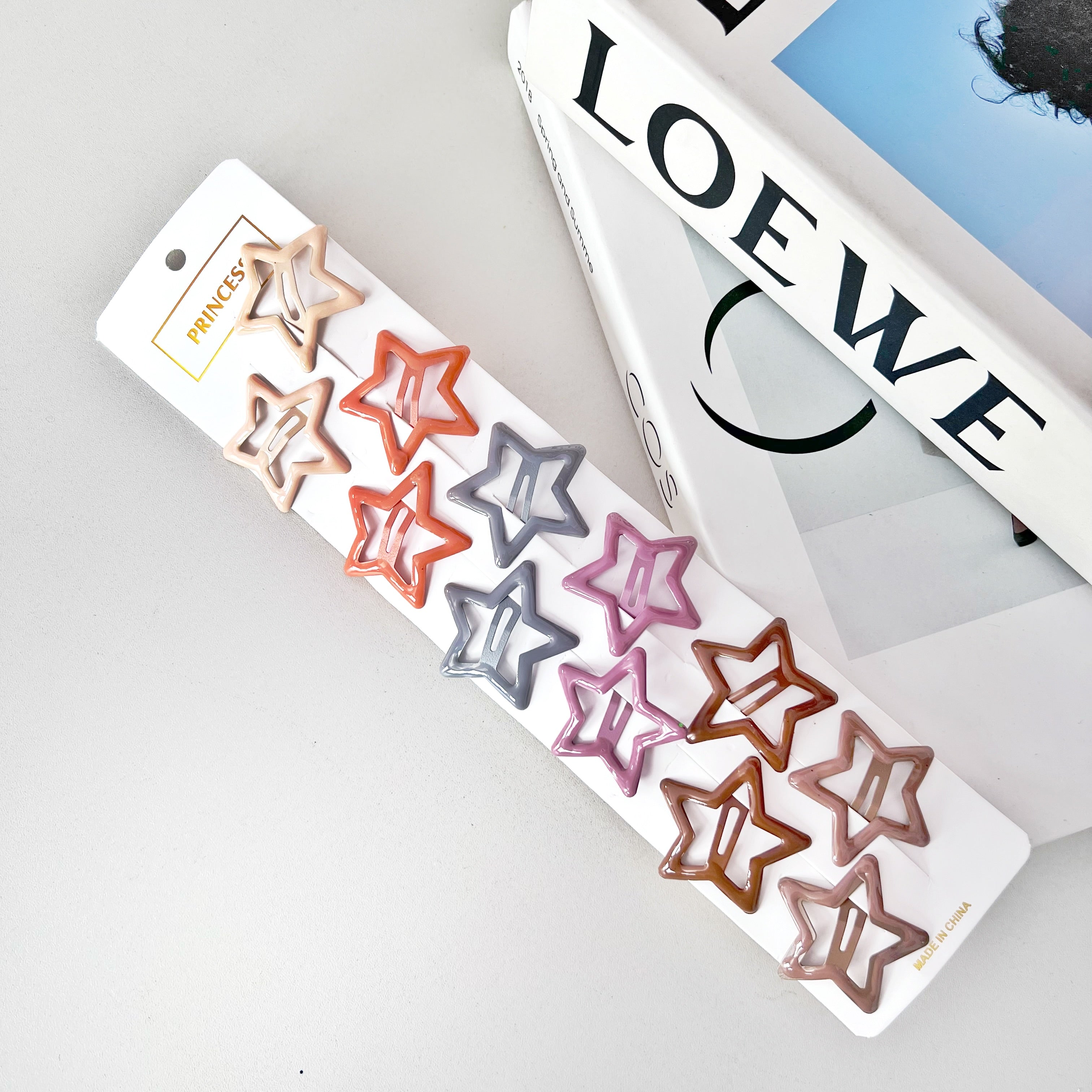 Set de 12 ganchos para cabello en forma de estrella