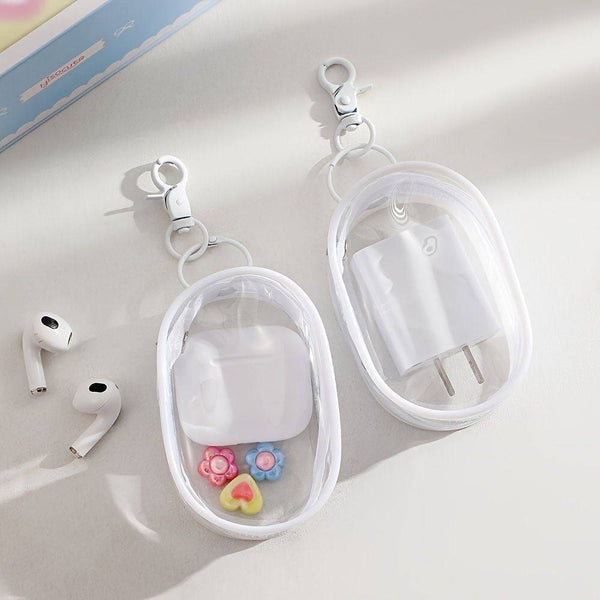 Mini bolso transparente tipo llavero