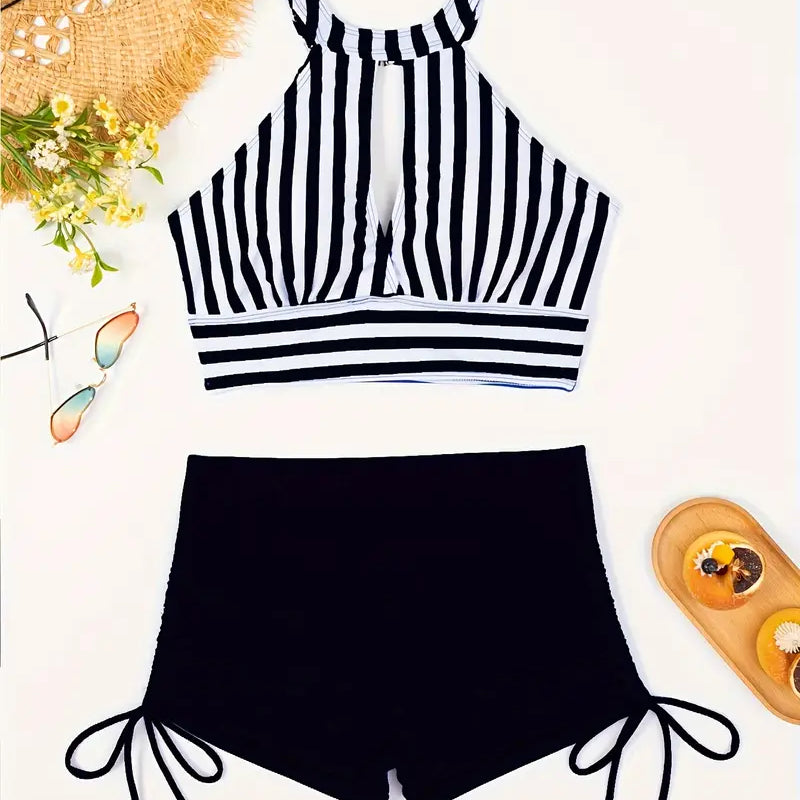 Traje de baño de rayas