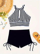 Traje de baño de rayas