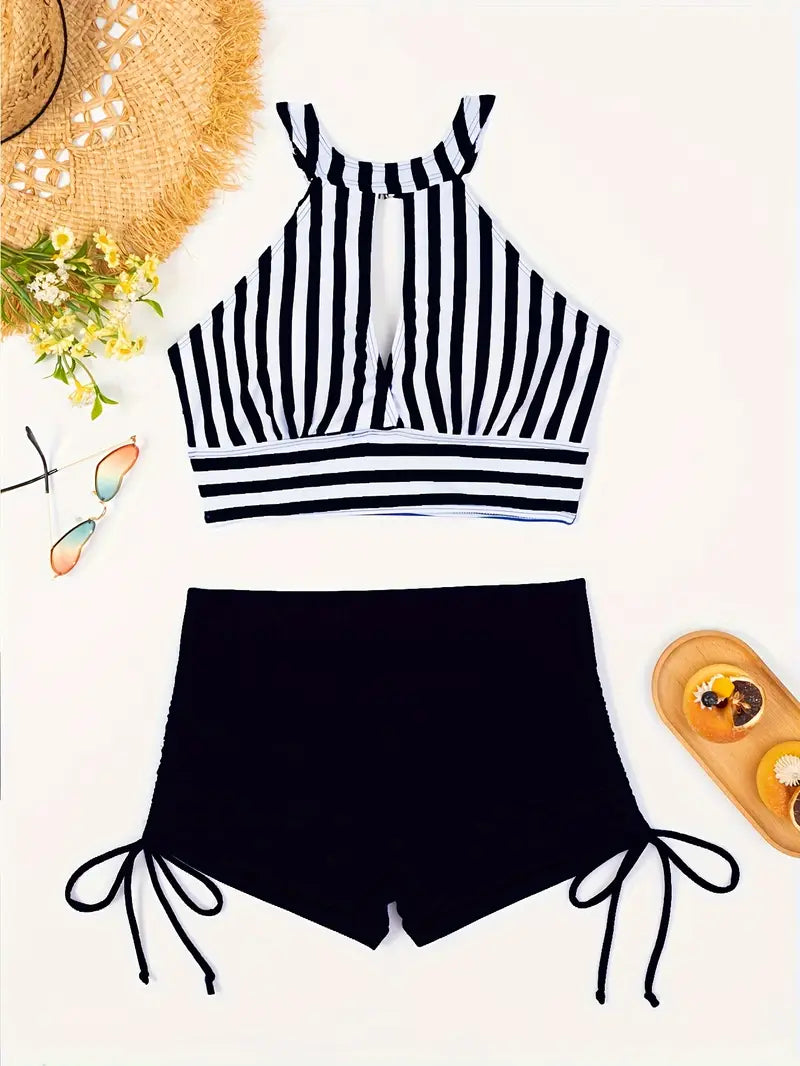 Traje de baño de rayas