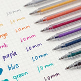 Set de 12 lapiceros con glitter
