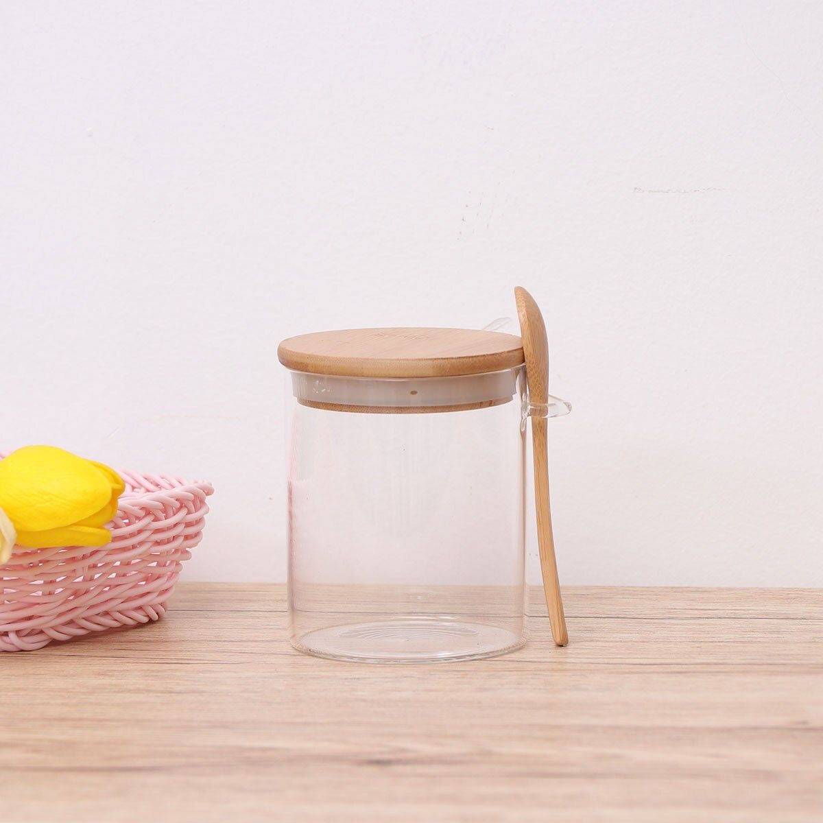 Mug de vidrio y tapa de bamboo de 10cmx10cm - Dressygt