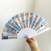 Abanico plegable con estampado de mosaico - Dressygt